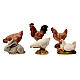 Aves de capoeira 6 peças 3-4 cm para Presépio Moranduzzo com figuras de altura média 10 cm s1