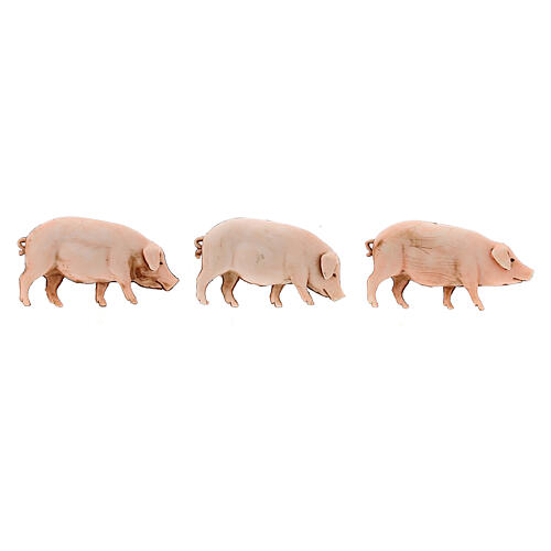 Porcos 3 peças para Presépio Moranduzzo com figuras de altura média 10 cm 2
