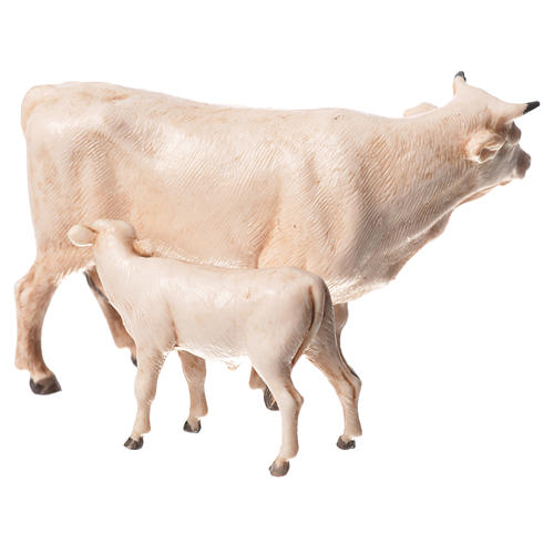 Vaca y ternero para belén de Moranduzzo con estatuas de 8 cm 2
