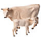 Vaca y ternero para belén de Moranduzzo con estatuas de 8 cm s1