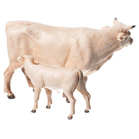 Vache et veau crèche Moranduzzo 8cm