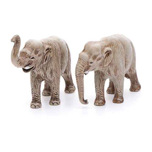 Elefantes 2 peças para Presépio Moranduzzo com figuras de altura média 3,5 cm 2