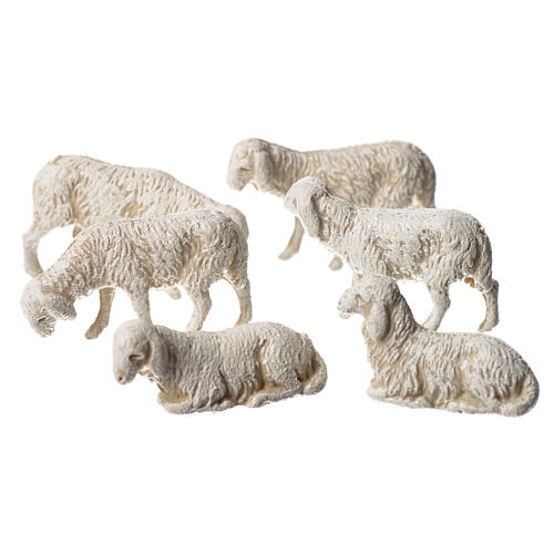 Nativity Scene sheep 1.5cm, 6 pieces by Moranduzzo. 2