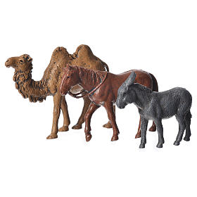 Trampeltier, Esel und Pferd für 6cm Krippe Moranduzzo