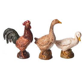 Galo galinhas e gansos 6 peças para Presépio Moranduzzo com figuras de altura média 12 cm
