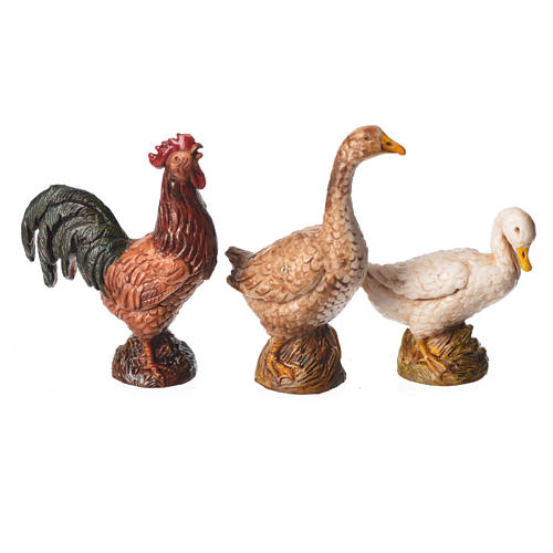Galo galinhas e gansos 6 peças para Presépio Moranduzzo com figuras de altura média 12 cm 2