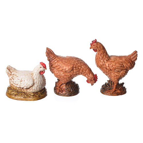 Galo galinhas e gansos 6 peças para Presépio Moranduzzo com figuras de altura média 12 cm 3
