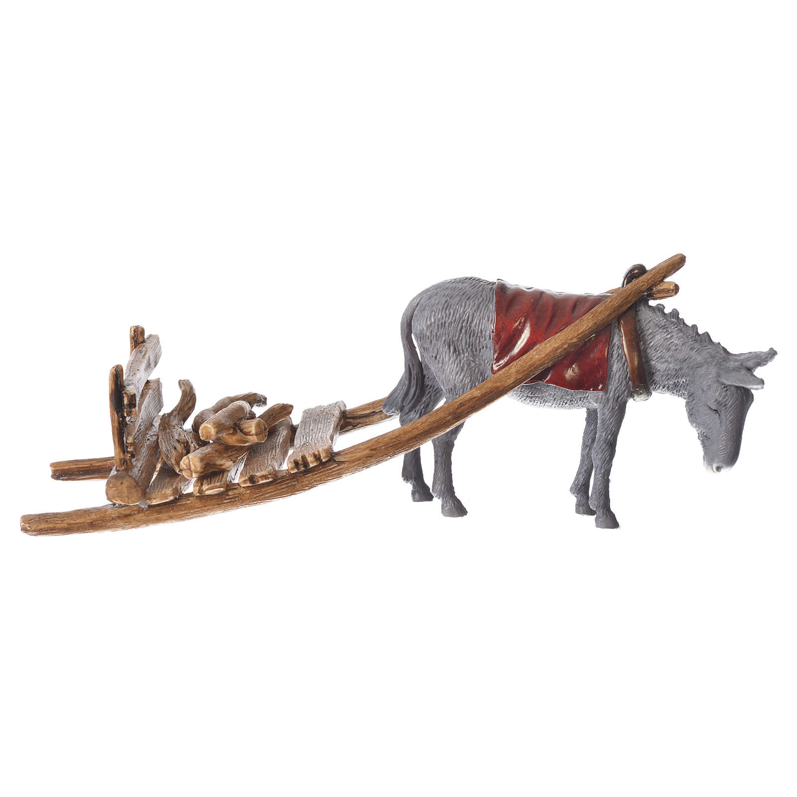 Figurine De Crèche Berger Avec Charrue 10 Cm - Sculpture Martino Landi, Peinture Main, Made In Italy, Indestructible