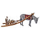 Burro com carrinho para presépio Moranduzzo com figuras altura média 10 cm s1