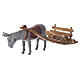 Burro com carrinho para presépio Moranduzzo com figuras altura média 10 cm s2