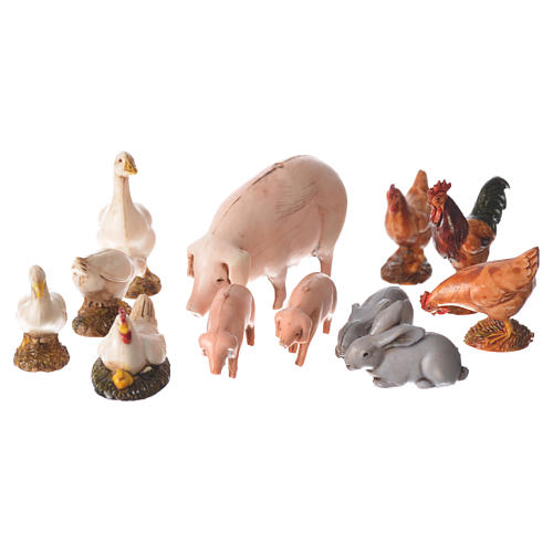 Farm animals, 12pcs for 10cm Moranduzzo collection 1