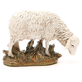 Schaf mit gesenktem Kopf aus Kunstharz der preisgünstigen Linie Martino Landi für 12 cm Krippe