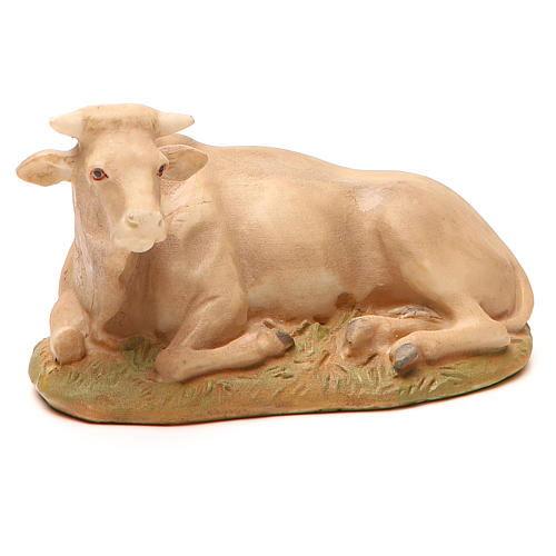 Nativity Ox in painted resin, 16cm Martino Landi 1