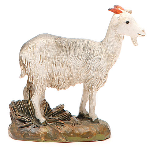 Little goat in painted resin, 12cm Martino Landi Nativity 1
