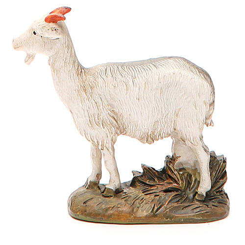 Little goat in painted resin, 12cm Martino Landi Nativity 2