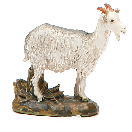 Little goat in painted resin, 10cm Martino Landi Nativity 4