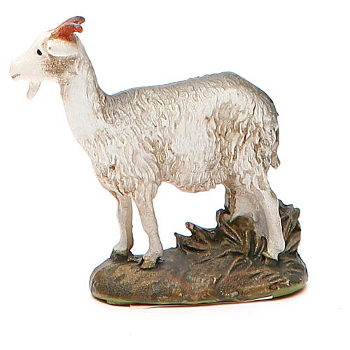 Little goat in painted resin, 10cm Martino Landi Nativity 1