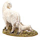 Set 2 moutons sur base résine peinte 10 cm gamme M. Landi s2