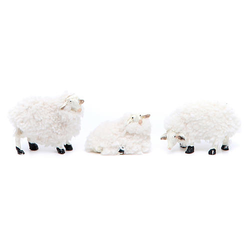 Lamb resin and wool 6 pieces 10 cm crib 2