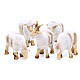 Sheep in resin and plush 5 pieces 8/10 cm crib s1