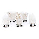 Sheep in resin and wool for a 8-10cm Nativity, 5 pcs s1