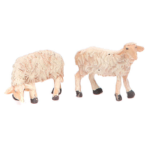Sheep set in resin, 6 pieces for a 8cm Nativity 3