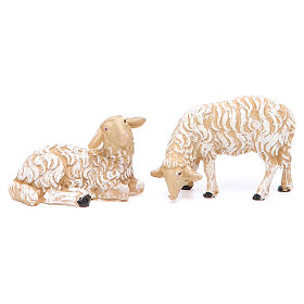 Schafe aus Kunstharz Set zu 4 Stück für 21-25 cm Krippe sortiert