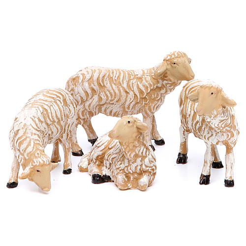 Schafe aus Kunstharz Set zu 4 Stück für 21-25 cm Krippe sortiert 1
