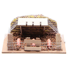 Recinto con maiali 6X14,5X11 cm per presepe