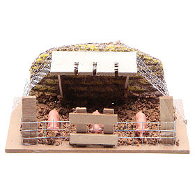 Containment with Pigs 6x14,5x11cm for Nativity