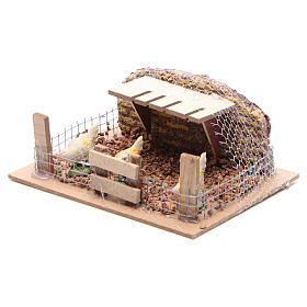 Recinto con galline 6X14,5X11 cm per presepe