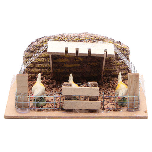 Enclosure with Hens 6x14,5x11cm for Nativity 1