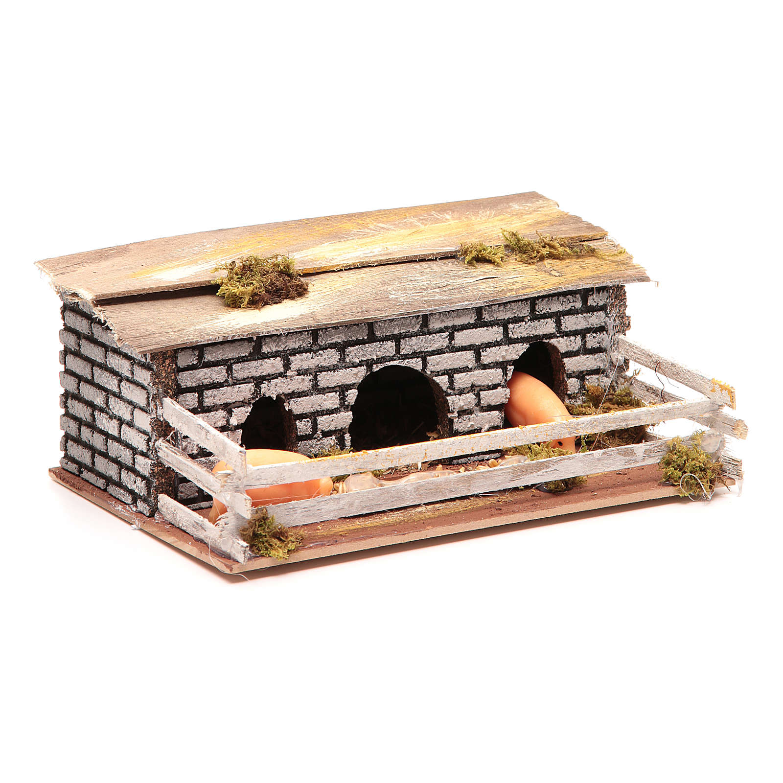 Enclos Avec Moutons Holyart Pour Crèche De Noël - Dimensions 9,5x20x14 Cm, Pour Personnages De 10 Cm, Réalisation Artisanale En Bois Et PVC