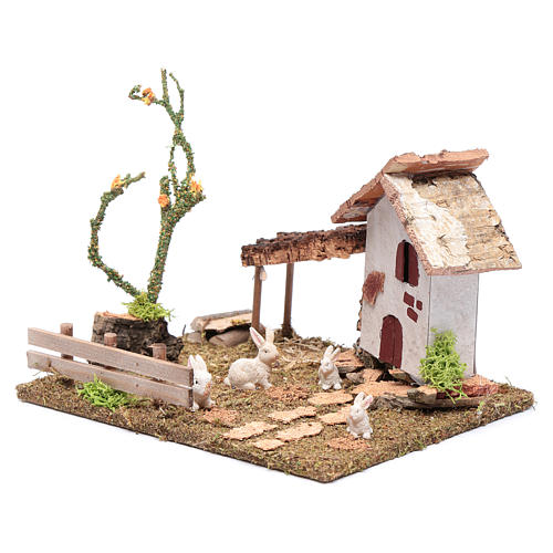 Conigliera presepe 15x20x15 cm 2