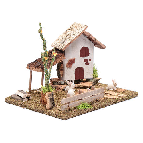 Conigliera presepe 15x20x15 cm 3