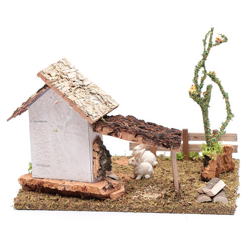 Conigliera presepe 15x20x15 cm 4