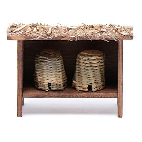 Holz Bienenstock für Krippe 10x10x5cm