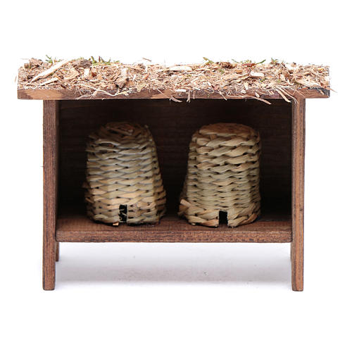 Holz Bienenstock für Krippe 10x10x5cm 1