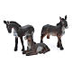 Donkey in resin for 13 cm nativity scene set of 3 pieces s1