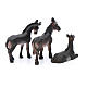 Donkey in resin for 13 cm nativity scene set of 3 pieces s2