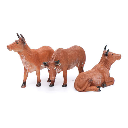 Ox in resin for 13 cm nativity scene set of 3 pieces 2