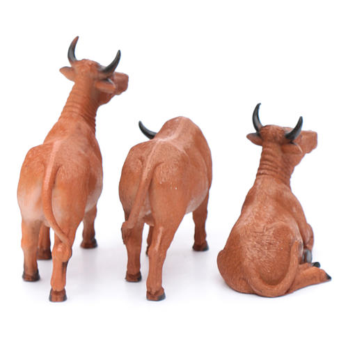 Ox in resin for 13 cm nativity scene set of 3 pieces 3
