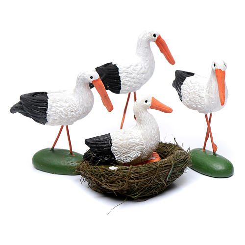 Crib stork in resin 4 cm 1
