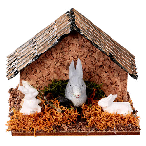 Crib hutch with rabbits. 1