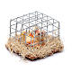Cage avec 2 poules h réelle 2,5 cm crèche diff. mod s2