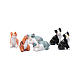 Gatos belén 6 piezas resina h real 2 cm s1