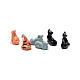Gatos belén 6 piezas resina h real 2 cm s2