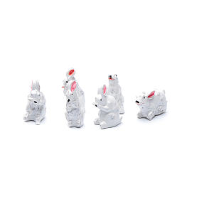 Conejos 6 piezas resina belén h real 2 cm