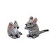 Mäuse aus Kunstharz Set zu 2 Stück reale Höhe 3 cm s1