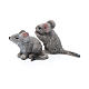 Mäuse aus Kunstharz Set zu 2 Stück reale Höhe 3 cm s2